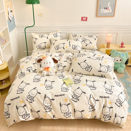 博雅 2024新款全棉三丽鸥卡通四件套-AA版帕恰狗 乖乖帕恰狗