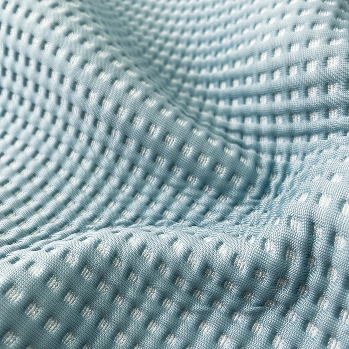 91家纺网 家纺一手货源 找家纺 慕尚 2025新款华夫格床笠凉席 华夫格蓝