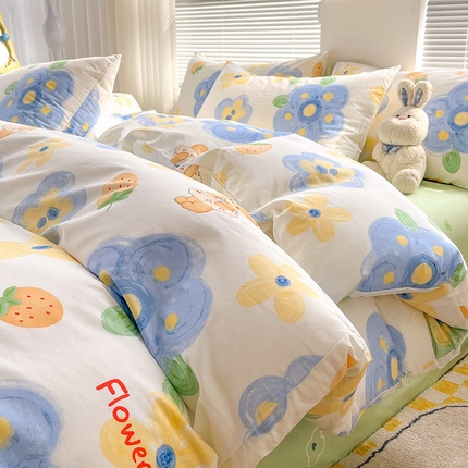 91家纺网 家纺一手货源 找家纺 （总)曼町2024新款全棉印花四件套