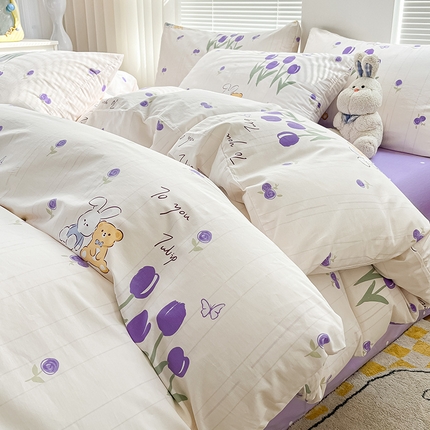  2024新款全棉印花四件套 绘春意