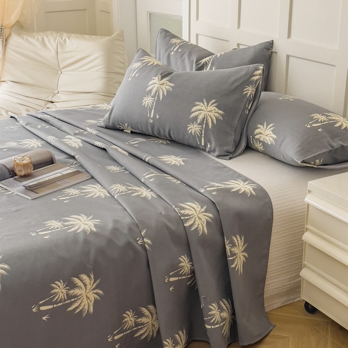 91家纺网 家纺一手货源 找家纺 金泰莱 2025新款老粗布凉席老粗布床单软凉席三件套藤席 陌染