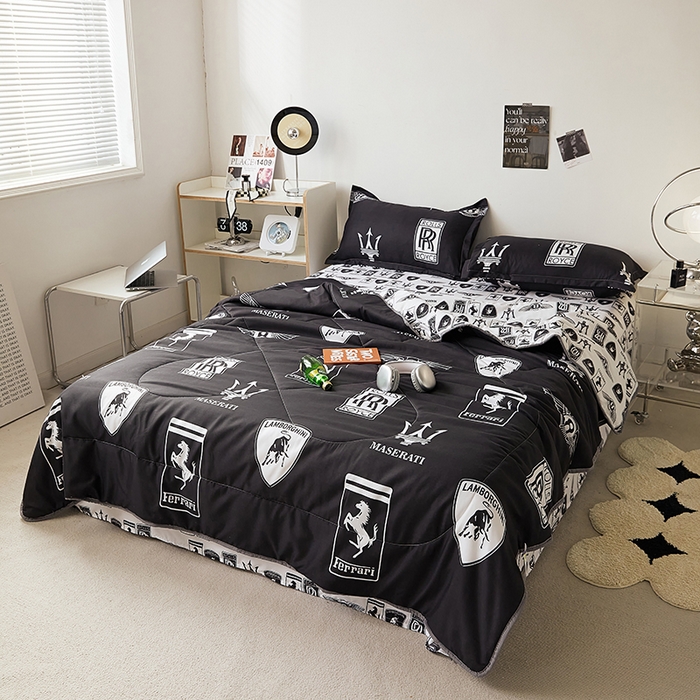 91家纺网 家纺一手货源 找家纺 卡斯诺家纺馆 2025新款芦荟棉亲肤印花夏被 （下载包包含买家秀）车之梦