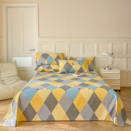 91家纺网 家纺一手货源 找家纺 （总）金泰莱 2025新款老粗布凉席老粗布床单软凉席三件套藤席