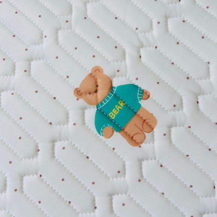 91家纺网 家纺一手货源 找家纺 小虾米 2024新款上下床乳胶凉席床笠款印花凉席三件套 小熊点点