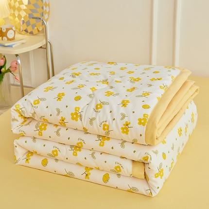 91家纺网 家纺一手货源 找家纺 卡斯诺 2025新款水洗棉麻双层纱夏被（下载包包含买家秀） 烟雨霓裳