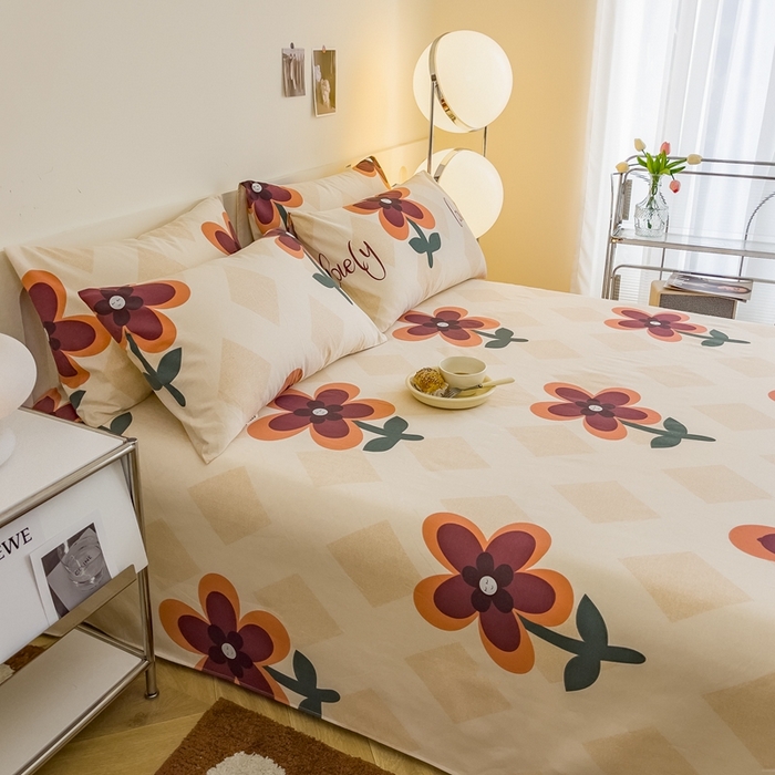 91家纺网 家纺一手货源 找家纺 金泰莱 2025新款老粗布凉席老粗布床单软凉席三件套藤席 花随