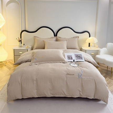 91家纺网 家纺一手货源 找家纺 （总）鑫利来新款水洗斜纹棉蛋白棉绣花磨毛四件套 梦想系列