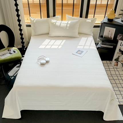 91家纺网 家纺一手货源 找家纺 （总）眠博士 2024新款全棉简约华夫格纯色单床单