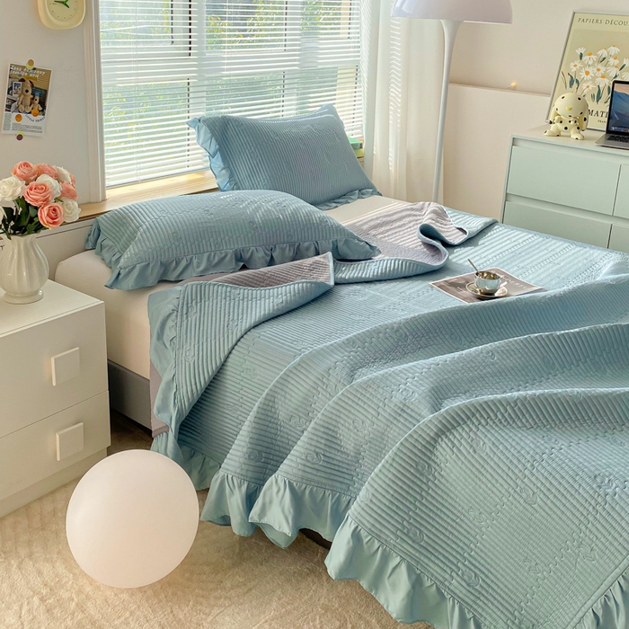 91家纺网 家纺一手货源 找家纺 （总）胜权家纺 2024新款A类60S天丝夹棉绣花床盖三件套