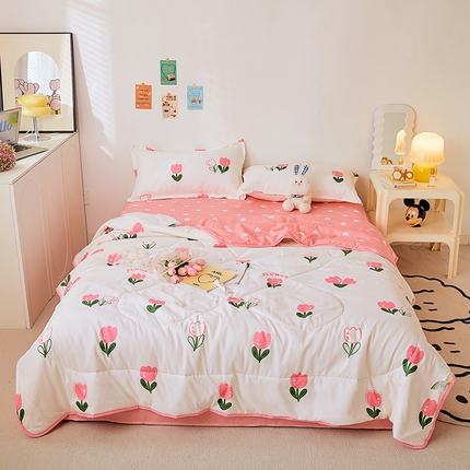 91家纺网 家纺一手货源 找家纺 （总）卡斯诺家纺馆 2025新款芦荟棉亲肤印花夏被（下载包包含买家秀）