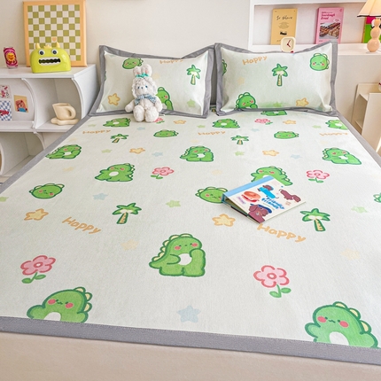 91家纺网 家纺一手货源 找家纺 （总）川悦生活 2024爆款大版小清新卡通冰丝席凉席