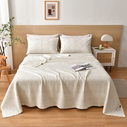 91家纺网 家纺一手货源 找家纺 有货 2024新款莱塞尔星星纱洗床盖四件套 星星-白