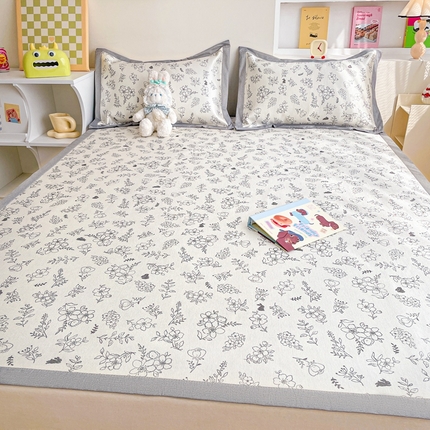 91家纺网 家纺一手货源 找家纺 （总）川悦生活 2024爆款大版小清新卡通冰丝席凉席