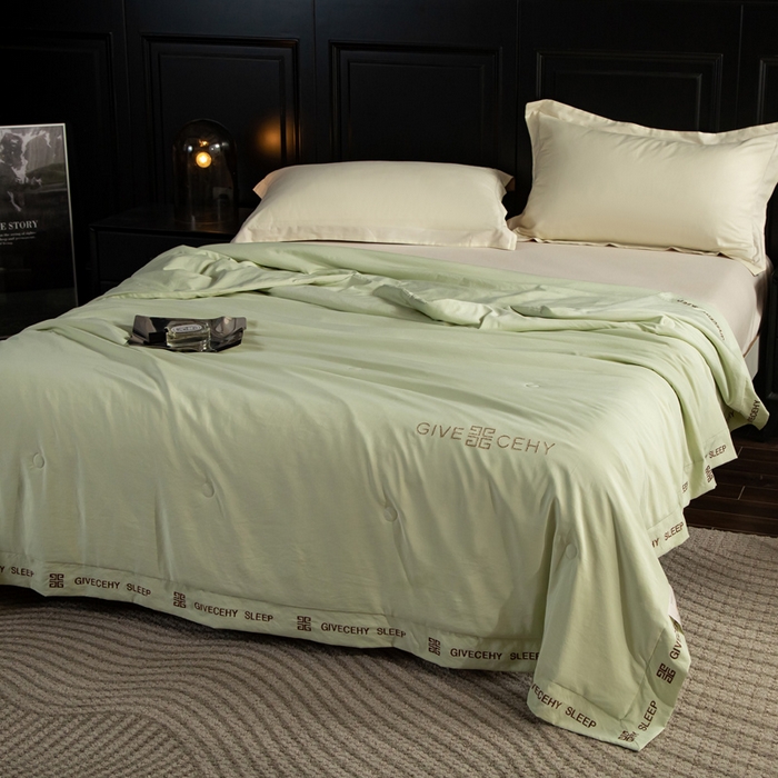 91家纺网 家纺一手货源 找家纺 被靠被2024新款锦丝锻夏被-赫拉 草绿