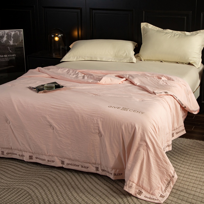 91家纺网 家纺一手货源 找家纺 被靠被2024新款锦丝锻夏被-赫拉 浅粉