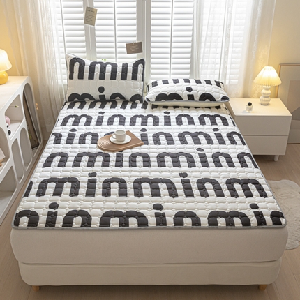 暖季 2025新款A类数码印花床护垫 床护垫-克丽斯丁-黑