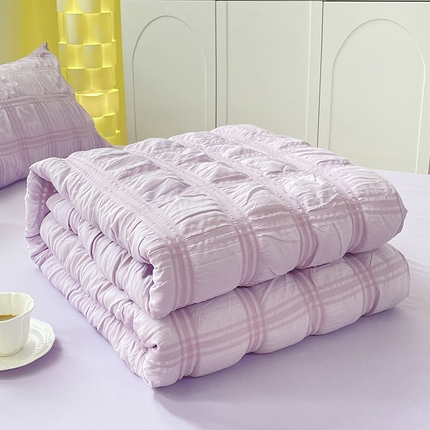 91家纺网 家纺一手货源 找家纺 （总）卡斯诺 2025新款简约时尚泡泡纱水洗棉夏被（下载包包含买家秀）