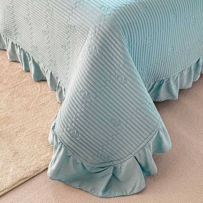 91家纺网 家纺一手货源 找家纺 （总）胜权家纺 2024新款A类60S天丝夹棉绣花床盖三件套