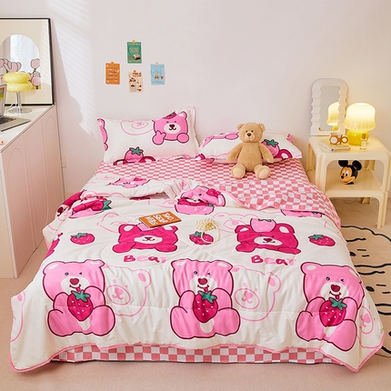 91家纺网 家纺一手货源 找家纺 （总）卡斯诺家纺馆 2025新款芦荟棉亲肤印花夏被（下载包包含买家秀）