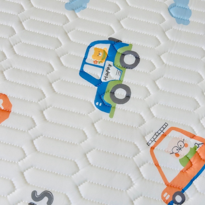 91家纺网 家纺一手货源 找家纺 小虾米 2024新款上下床乳胶凉席床笠款印花凉席三件套 小汽车