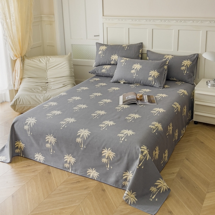 91家纺网 家纺一手货源 找家纺 金泰莱 2025新款老粗布凉席老粗布床单软凉席三件套藤席 陌染