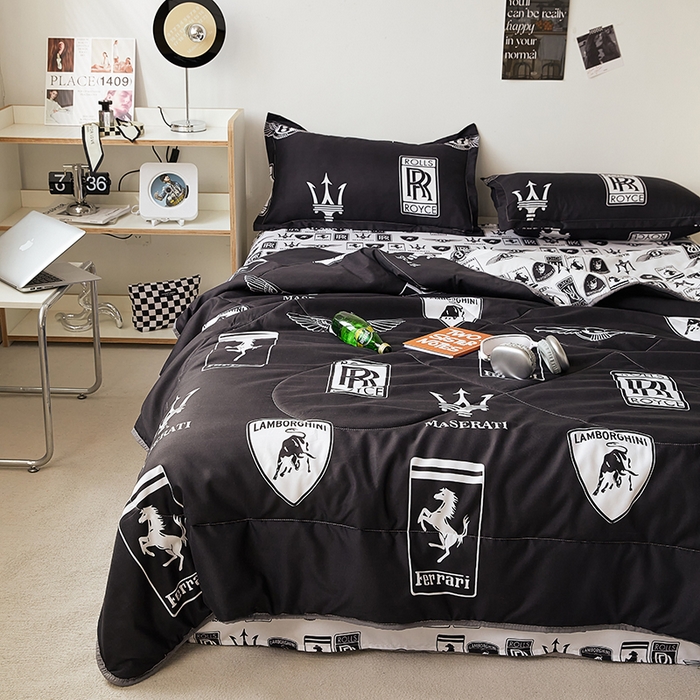 91家纺网 家纺一手货源 找家纺 卡斯诺家纺馆 2025新款芦荟棉亲肤印花夏被 （下载包包含买家秀）车之梦