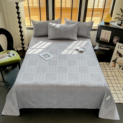 91家纺网 家纺一手货源 找家纺 （总）眠博士 2024新款全棉简约华夫格纯色单床单