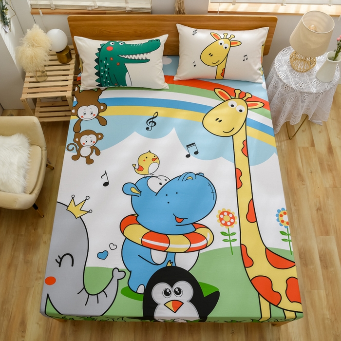 91家纺网 家纺一手货源 找家纺 （总）沐白家居 2024新款纯棉喷气133*72二次元大版印花单床笠