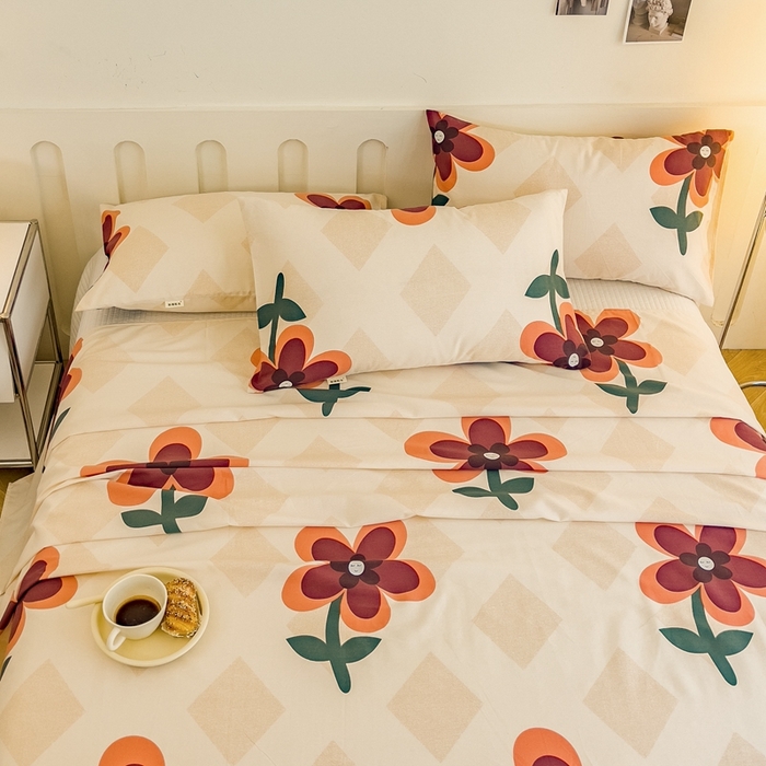 91家纺网 家纺一手货源 找家纺 金泰莱 2025新款老粗布凉席老粗布床单软凉席三件套藤席 花随