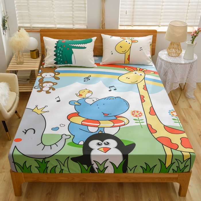 91家纺网 家纺一手货源 找家纺 （总）沐白家居 2024新款纯棉喷气133*72二次元大版印花单床笠