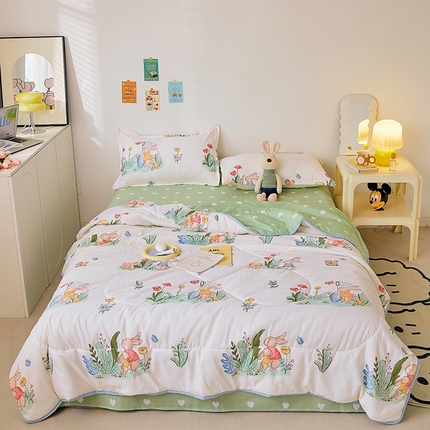 91家纺网 家纺一手货源 找家纺 （总）卡斯诺家纺馆 2025新款芦荟棉亲肤印花夏被（下载包包含买家秀）