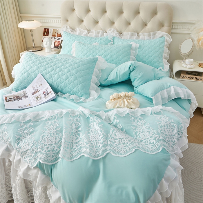 91家纺网 家纺一手货源 找家纺 （总）虹星家纺 2024新款A类水洗棉四季款床裙系列套件-四件套