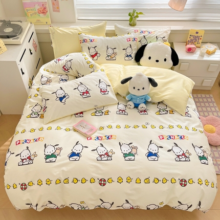 91家纺网 家纺一手货源 找家纺 （总）暮思家居 2024新款正版授权三丽鸥全棉四件套系列第五批