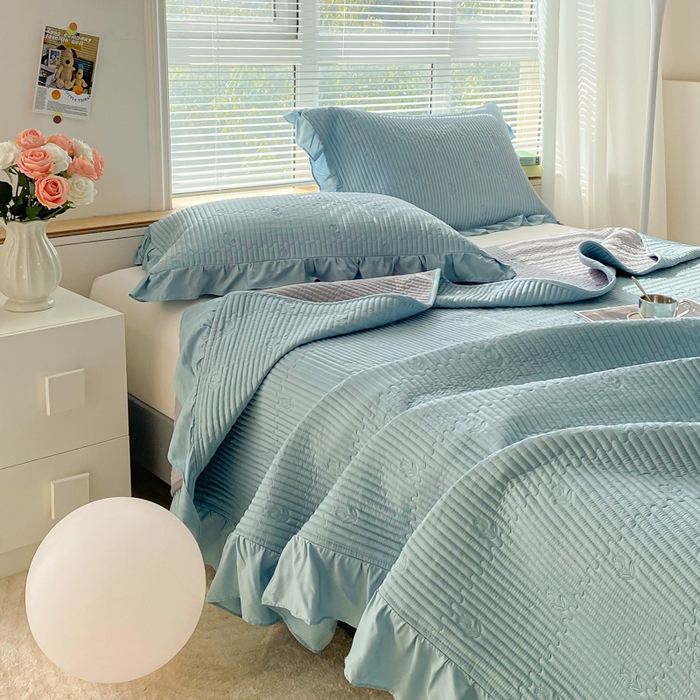 91家纺网 家纺一手货源 找家纺 （总）胜权家纺 2024新款A类60S天丝夹棉绣花床盖三件套