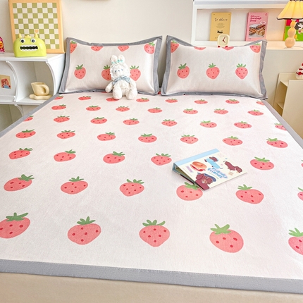 91家纺网 家纺一手货源 找家纺 （总）川悦生活 2024爆款大版小清新卡通冰丝席凉席