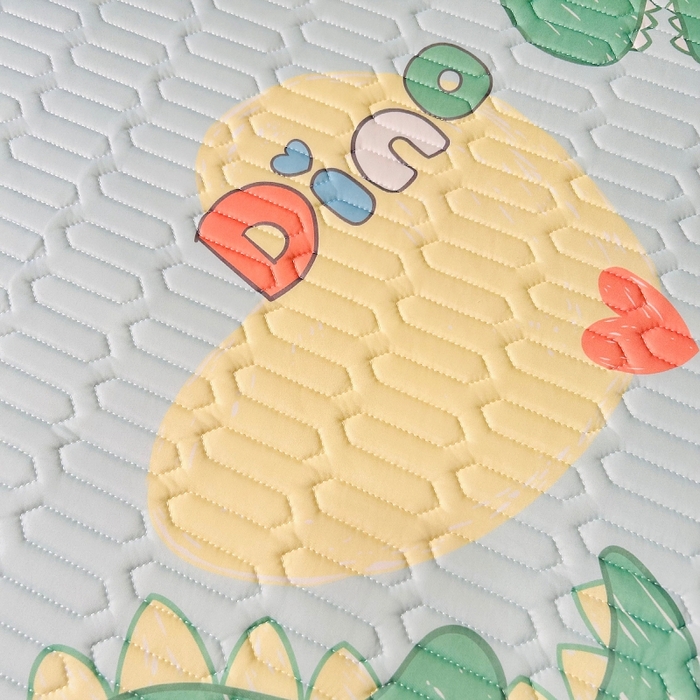 91家纺网 家纺一手货源 找家纺 小虾米 2024新款上下床乳胶凉席床笠款印花凉席三件套 小恐龙兰