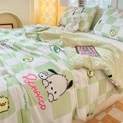 91家纺网 家纺一手货源 找家纺 （总）无界 2024新款凉感针织棉印花夏被-三丽鸥风格一