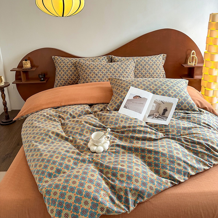 91家纺网 家纺一手货源 找家纺 丝芙妮家居（原乐视家纺） 2025新款全棉混纺云糯棉双层纱套件系列 莱茵