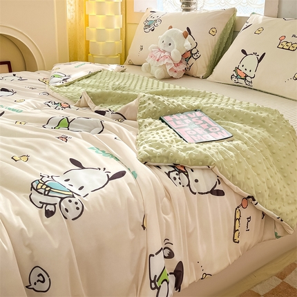 91家纺网 家纺一手货源 找家纺 （总）无界 2024新款凉感针织棉印花夏被-三丽鸥风格一