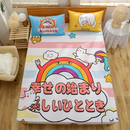 91家纺网 家纺一手货源 找家纺 （总）沐白家居 2024新款纯棉喷气133*72二次元大版印花单床笠