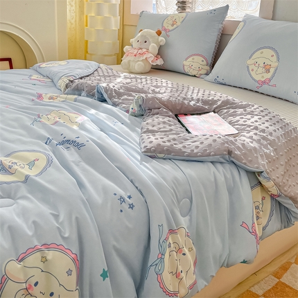 91家纺网 家纺一手货源 找家纺 （总）无界 2024新款凉感针织棉印花夏被-三丽鸥风格一