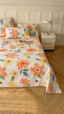 91家纺网 家纺一手货源 找家纺 金泰莱 2025新款老粗布凉席老粗布床单软凉席三件套藤席 花祭