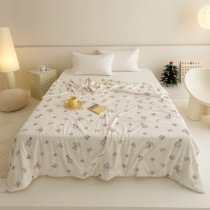 珺柔 2024新款 华夫格针织夏凉被夏被空调被 气球熊