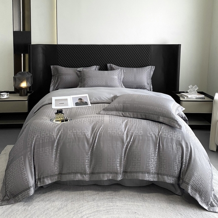 优悦生活馆 2024新款时尚轻奢纯色磨毛四件套 简爱-灰