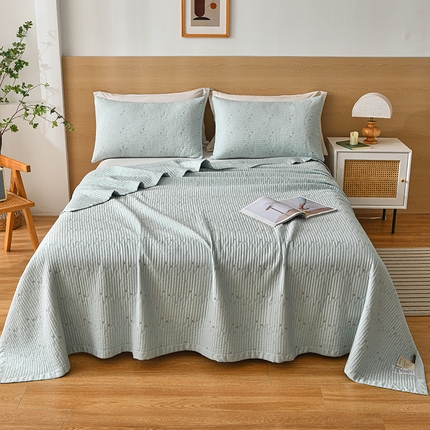 91家纺网 家纺一手货源 找家纺 有货 2024新款莱塞尔星星纱洗床盖四件套 星星-蓝