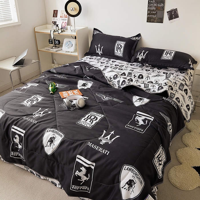 91家纺网 家纺一手货源 找家纺 卡斯诺家纺馆 2025新款芦荟棉亲肤印花夏被 （下载包包含买家秀）车之梦