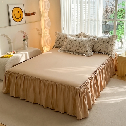 91家纺网 家纺一手货源 找家纺 帅露家纺 2025新款全棉法式淑女花边款四件套 曼塔