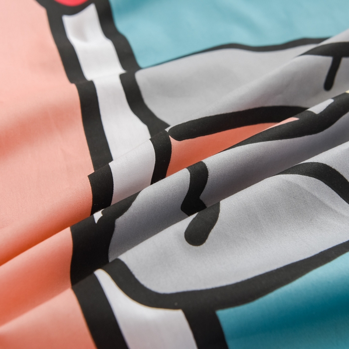 91家纺网 家纺一手货源 找家纺 沐白家居 2024新款纯棉喷气133*72二次元大版印花单床笠 城市少年