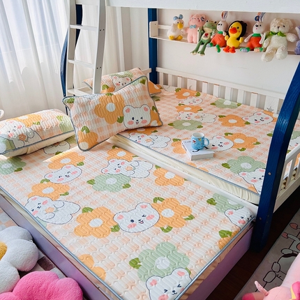 小虾米 2024新款上下床乳胶凉席床笠款印花凉席三件套 夏语小熊