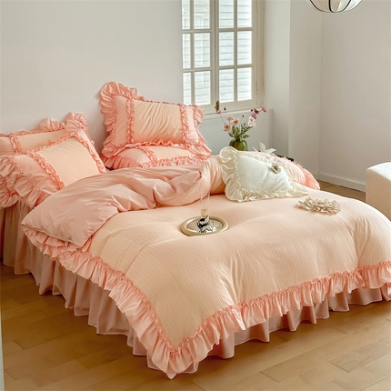 91家纺网 家纺一手货源 找家纺 （总）婳庭家居 2024新款全棉水洗棉提花四件套-心动系列